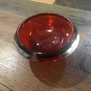 Red Serving Bowl - Thick Crystal